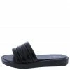 JP Sidekick06 Black Quilted Open Toe Slide Sandal