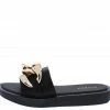 JP Sidekick11 Black Crp Open Toe Chunky Chain Flat Slide Sandal What's New