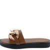 JP Sidekick11 Tan Crp Open Toe Chunky Chain Flat Slide Sandal