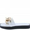 JP What's New Sidekick11 White Crp Open Toe Chunky Chain Flat Slide Sandal
