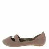 Bamboo Standouts16a Nude Faux Suede Elastic Flat Shoes