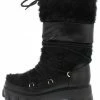 Lemonade Boots Studio Black Faux Fur Lace Up Snow Boot