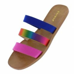 JP Sunbathe45 Hot Pink Tri Strap Open Toe Flat Slide Sandal
