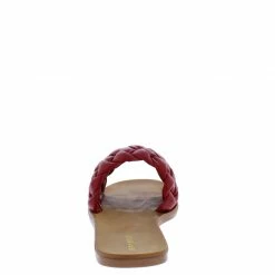 JP Sunbathe78 Red Woven Open Toe Flat Slide Sandal