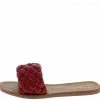 JP Sunbathe78 Red Woven Open Toe Flat Slide Sandal