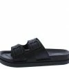 JP What's New Super02 Black Eva Dual Buckle Strap Flat Slide Sandal