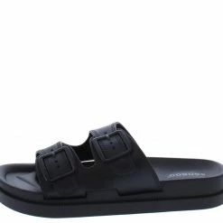 JP What's New Super02 Black Eva Dual Buckle Strap Flat Slide Sandal