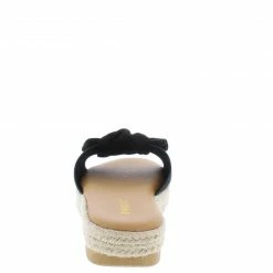 JP Superb35 Black Bow Open Toe Espadrille Slide Wedge