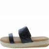 JP Superb37 Black Quilted Dual Strap Espadrille Slide Wedge