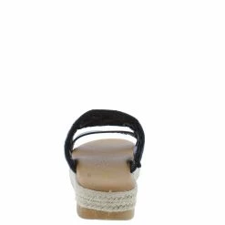 JP Superb37 Black Quilted Dual Strap Espadrille Slide Wedge