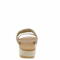 JP Superb37 Gold Quilted Dual Strap Espadrille Slide Wedge