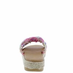 JP Superb39 Pink Dual Ruched Strap Flat Slide Espadrille Sandal Shoes