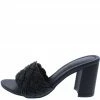 In Touch Alice299 Black Pu Woven Open Toe Mule Slide Heel