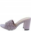 In Touch Alice299 Mauve Pu Woven Open Toe Mule Slide Heel What's New