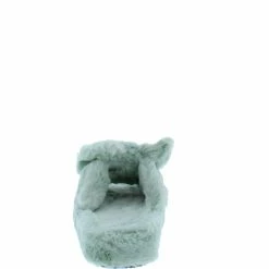 Mata Trendsetter2 Mint Bow Faux Fur Flat Slide Sandal