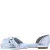 CAPE ROBBIN Twit Silver Bow Pointed Toe Dorsay Flat Sandal What's New