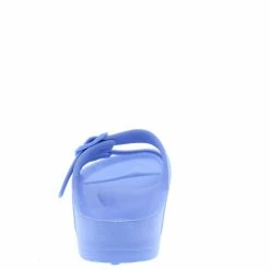 CAPE ROBBIN Twix Blue Open Toe Dual Buckle Strap Slide Sandal What's New