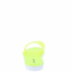 JP Shoes Vacant01 Neon Yellow Lucite Open Toe Flat Slide Sandal