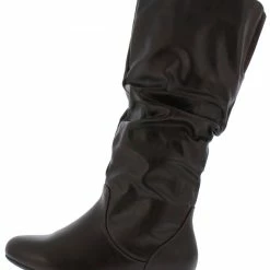 Nature Breeze Vickiekh Brown Pu Pull On Knee High Boot Boots