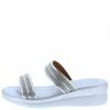 SUP Janice294 Silver Metallic Sparkle Dual Strap Wedge