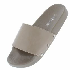 SUP Wind004 Beige Open Toe Slide Flat Sandal