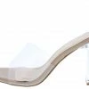 Bamboo Witchcraft04 Nude Textured Pu Slide Lucite Block Heel What's New