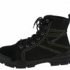 Forever Link Wolf1 Black Stitched Lace Up Hiking Boot Boots