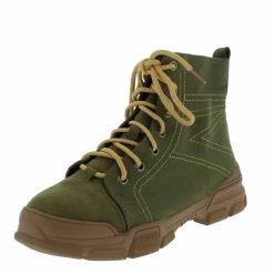 Forever Link Boots Wolf1 Green Stitched Lace Up Hiking Boot