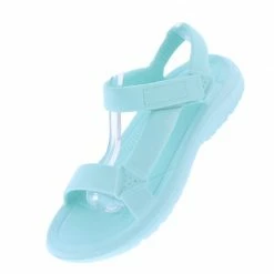 CAPE ROBBIN Shoes Zire Mint Velcro Strappy Open Toe Flat Sandal