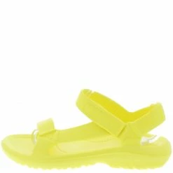 CAPE ROBBIN Zire Yellow Velcro Strappy Open Toe Flat Sandal